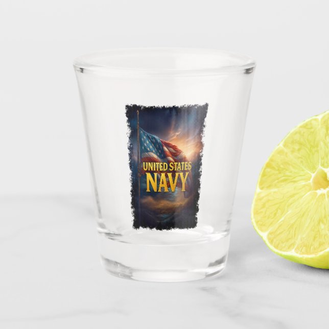 Navy USN Veteran Shot Glass (Front)