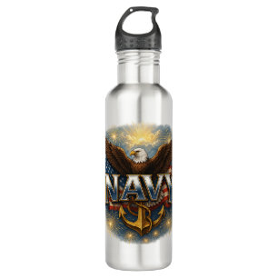 Navy USN Veteran Stainless Steel Water Bottle