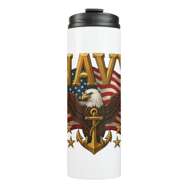 Navy USN Veteran Thermal Tumbler (Front)