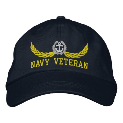 Navy Veteran and nautical motif Embroidered Baseball Hat