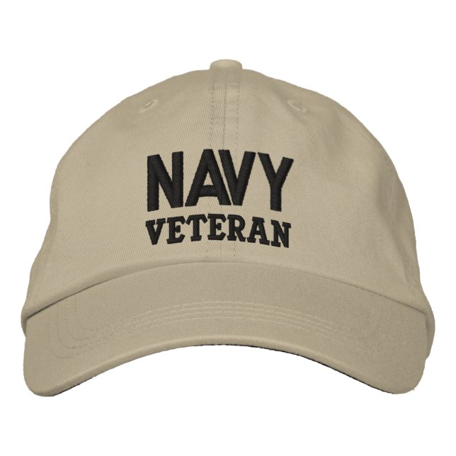 Navy Veteran Military Embroidered Baseball Hat (Front)