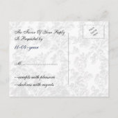 Navy Vintage Floral Wedding Invitation Postcard (Back)