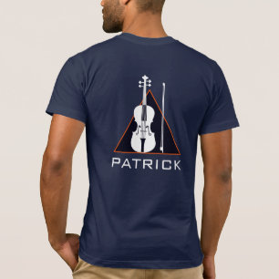 Navy violin with name minimal and modern Violinist T-Shirt