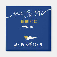 Navy Virgin Islands Wedding Save the Date Map