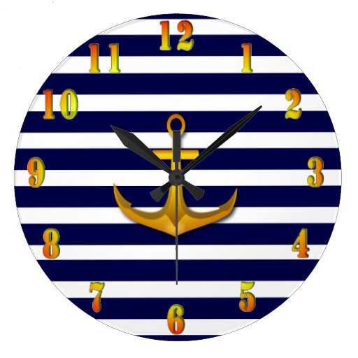 Navy Wall Clock | Zazzle