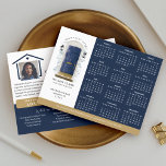 Navy Watercolor Door Real Estate Calendar 2024 Postcard<br><div class="desc">Beautiful and elegant real estate business 2024 calendar marketing postcard. Our design features our own hand-painted watercolor navy blue front door. Accented with touches of gold on the mailbox slot, door handle, and door kickplate. Modern black outdoor wall lights and a burlap welcome doormat complete this charming real estate design....</div>