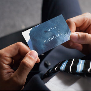 Navy Watercolor Graphic Design all Business type Business Card
