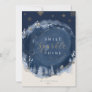 Navy Watercolor Ink & Jewels Winter Night Holiday Card