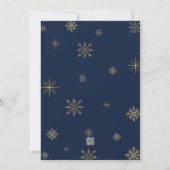 Navy Watercolor Ink & Jewels Winter Night Holiday Card (Back)