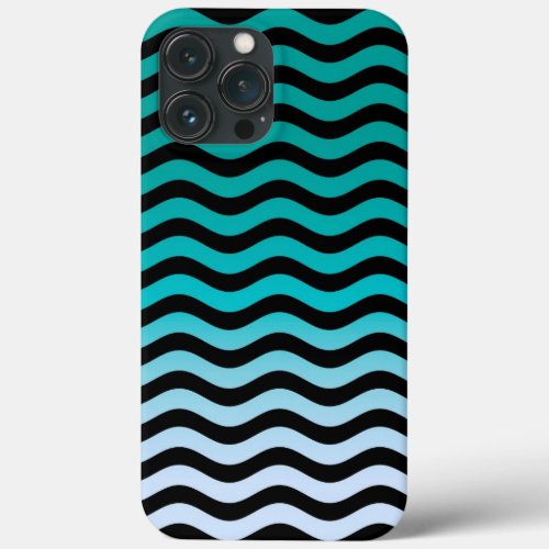 Navy Wavy Stripes Nautical Pattern   iPhone 13 Pro Max Case