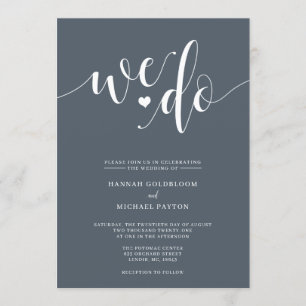 Navy We Do Wedding Invitation