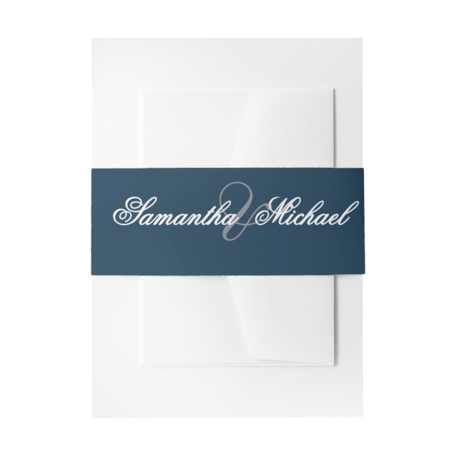 Navy Wedding Belly Band – First Names (Front Example)