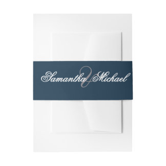 Navy Wedding Belly Band – First Names