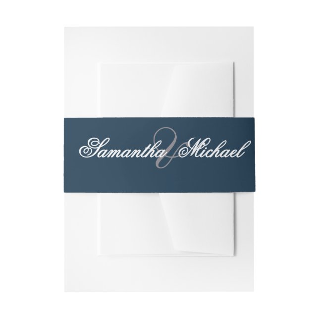 Navy Wedding Belly Band – First Names (Front Example)