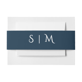 Navy Wedding Belly Band – Initials