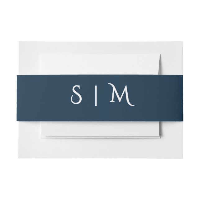 Navy Wedding Belly Band – Initials (Front Example)