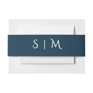 Navy Wedding Belly Band – Initials
