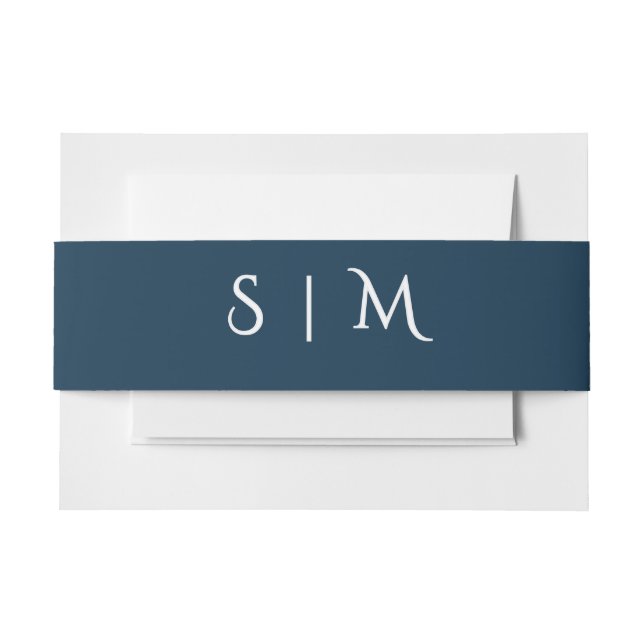 Navy Wedding Belly Band – Initials (Front Example)