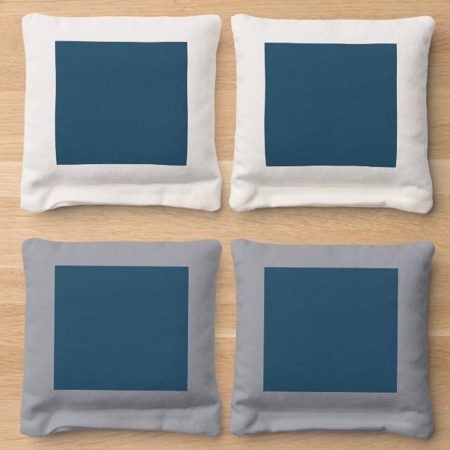 Navy Wedding Cornhole Bags (Wood)