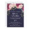 Navy wedding invitation burgundy pink floral