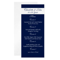 navy wedding menu card