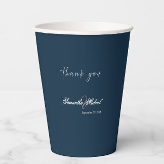 Navy Wedding Paper Cup