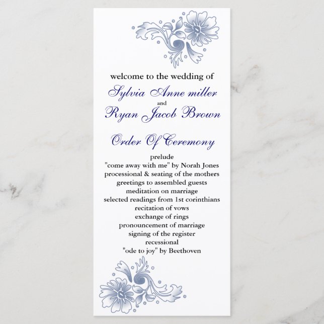 navy Wedding program (Front)