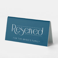 Navy Wedding Reserved Table Tent Sign