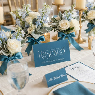 Navy Wedding Reserved Table Tent Sign