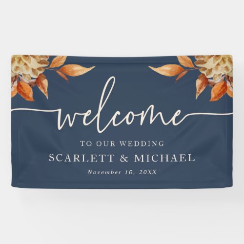 Navy Welcome Wedding Banner