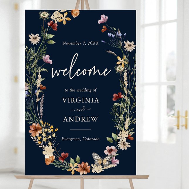 Navy Welcome Wedding Foam Board (Navy Blue Welcome Wedding Foam Board by Painted Paperie
)