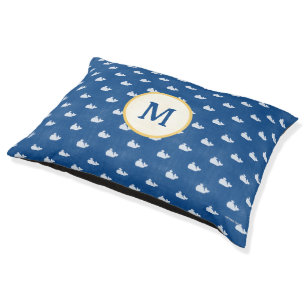 Navy Whale Dog Bed Indoor Outdoor Monogrammed