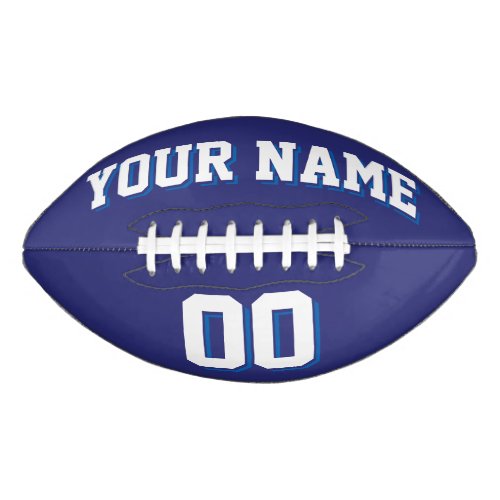 NAVY WHITE AND BLUE Custom Football