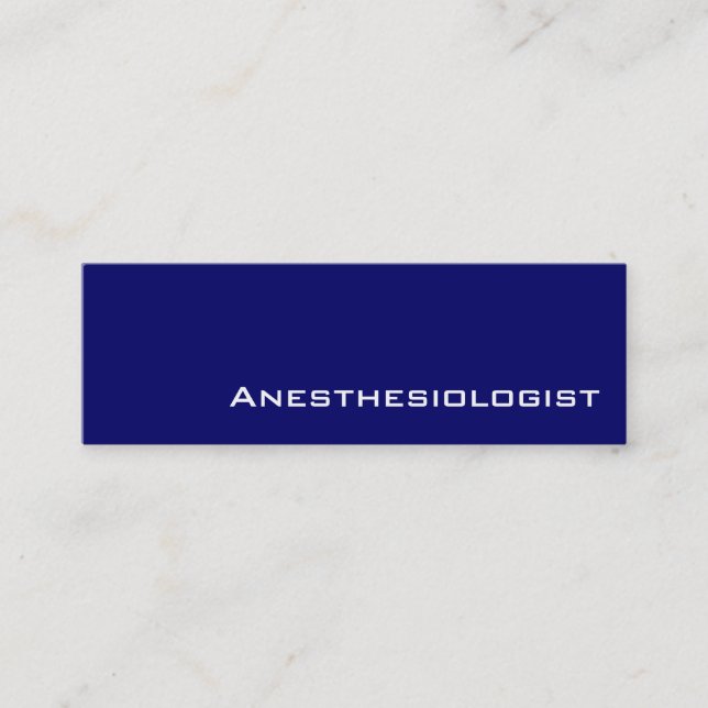 Navy white Anesthesiologist business cards (Front)