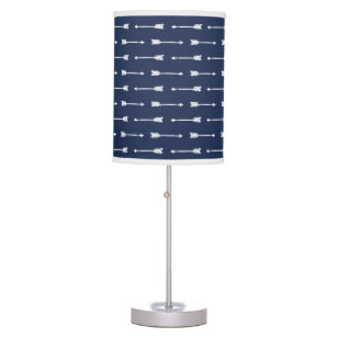 Navy & White Arrows Pattern Lamp