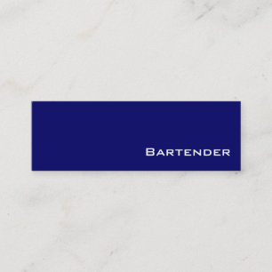 Navy white Bartender business cards