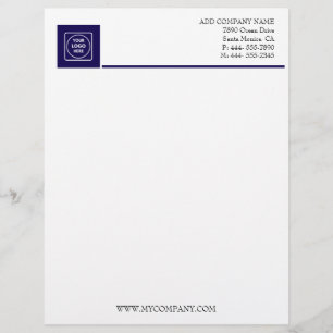 Navy White Basic Business Office letterhead