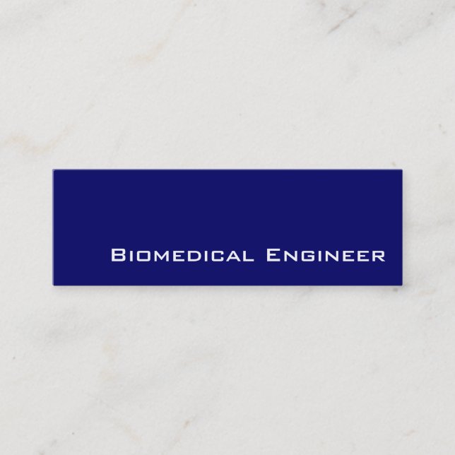 Navy white Biomedical Engineer business cards (Front)