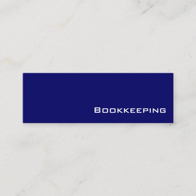 Navy white Bookkeeping business cards (Front)