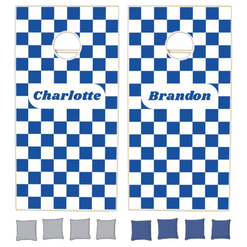Navy & White Checker with Names