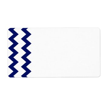Navy White Chevrons Label by CuteLittleTreasures at Zazzle