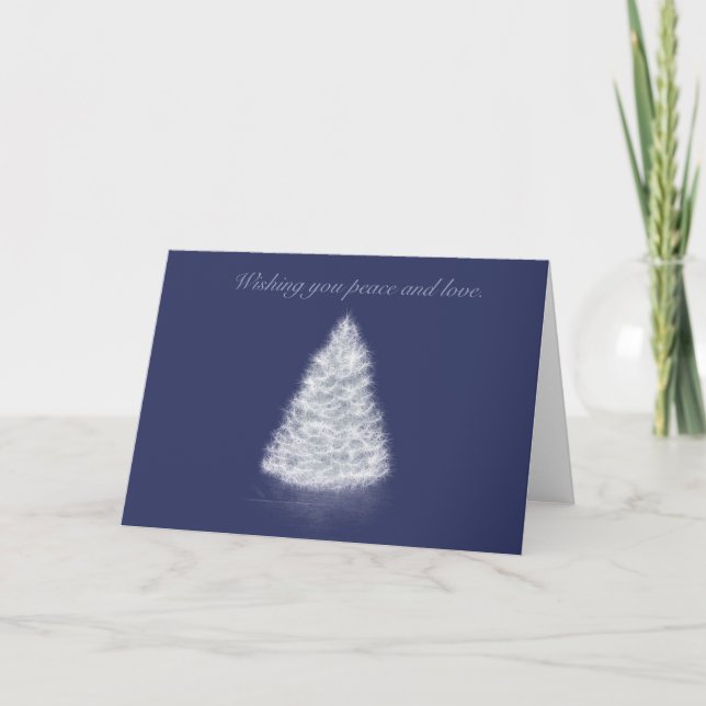 Navy, white Christmas tree card (Front)