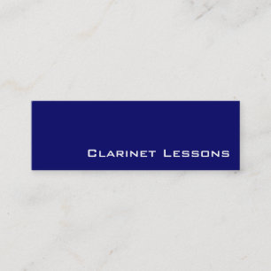 Navy white clarinet lessons business cards