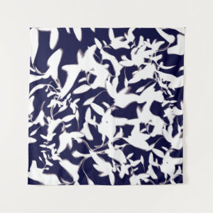 Navy & White color pattern design made with plant Tapestry