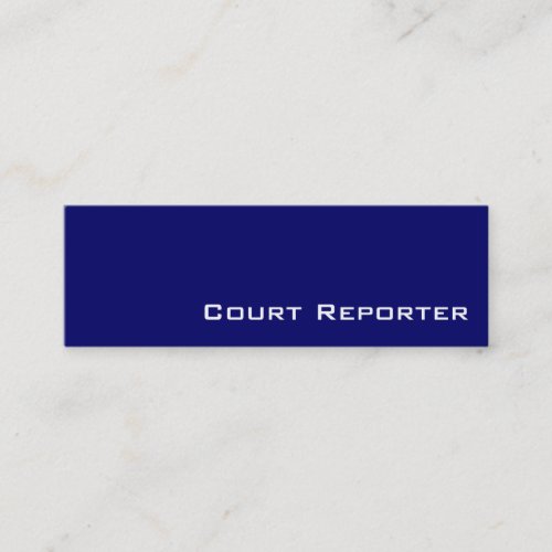 Navy white court reporter business cards