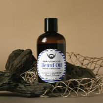 Navy & White Custom Blended Men's Beard Oil Label