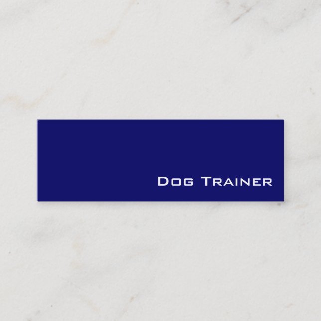 Navy white dog trainer business cards (Front)