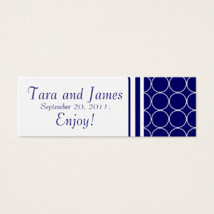 Navy White Dots Wedding Favour Tag Card