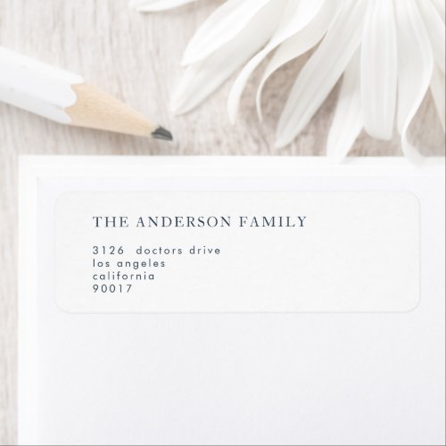 Navy White Elegant Classic Wedding Label