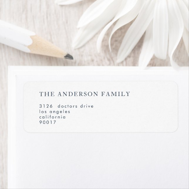 Navy White Elegant Classic Wedding Label (Insitu)